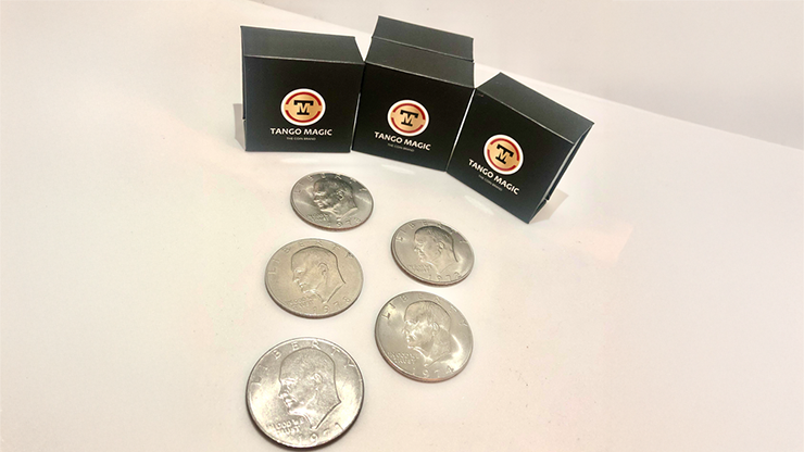 Expanded Shell Eisenhower Dollar (plus 4 Regular Coins) by Tango Magic