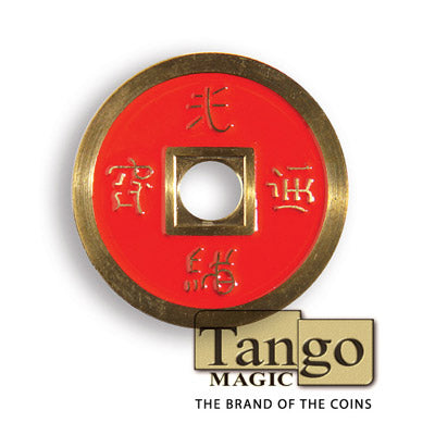 Chinese Coin (CH0019) Black & Red by Tango Magic