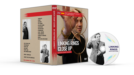 Close Up Linking Rings SILVER(BLACK BAG) (Gimmicks & DVD, SPANISH and English) by Matthew Garrett - Trick