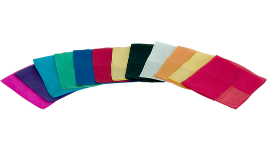 Silks 12 inch 12 Pack (Assorted) Magic by Gosh - Trick