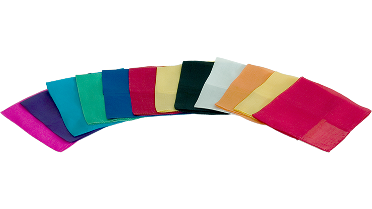 Silks 15 inch 12 Pack (Assorted) Magic by Gosh - Trick