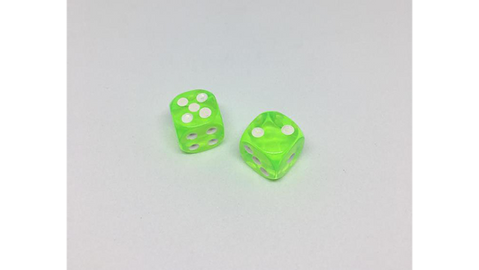 Dice Without Two CLEAR GREEN (2 Dice Set) by Nahuel Olivera Magic and Aton Games - Trick