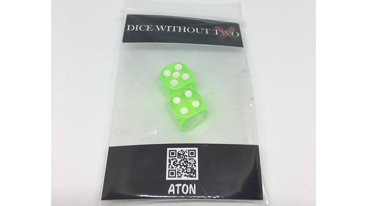 Dice Without Two CLEAR GREEN (2 Dice Set) by Nahuel Olivera Magic and Aton Games - Trick