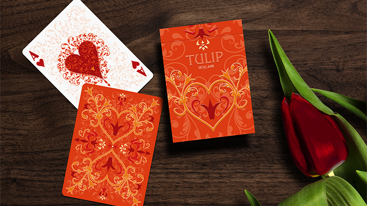 Tulip Playing Cards (Orange) by Dutch Card House Company