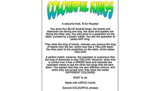 Colorful Kings (Gimmick and Online Instructions) by Vinny Sagoo - Trick