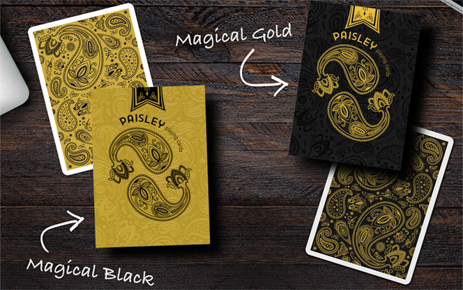 Paisley Magical Black Playing Cards by Dutch Card House Company