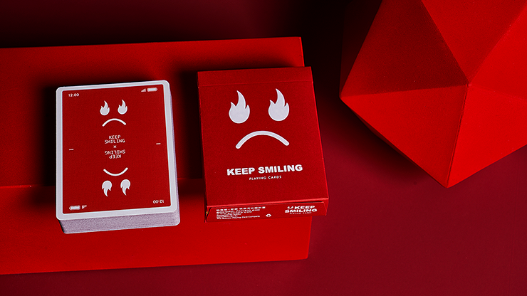 Keep Smiling Red V2 Playing Cards by Bocopo