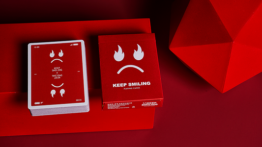 Keep Smiling Red V2 Playing Cards by Bocopo