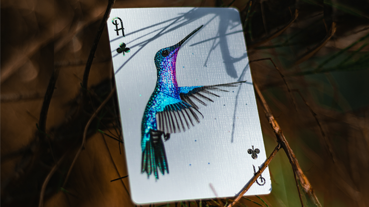 Marvelous Hummingbird Feathers (Red) Playing Cards by Kellar