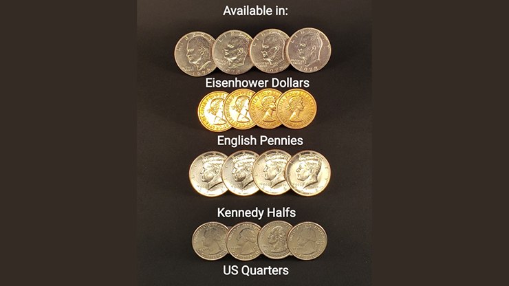 Symphony Coins (US Kennedy) Gimmicks and Online Instructions by RPR Magic Innovations - Trick