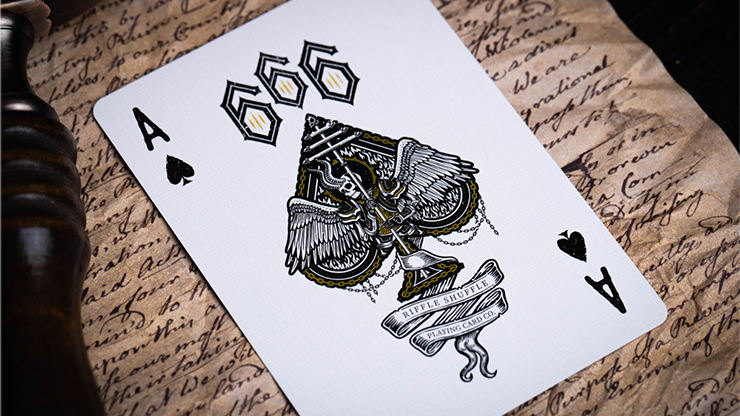 666 (Gold Foil) Playing Cards by Riffle Shuffle