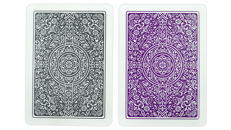 Copag Unique Plastic Playing Cards Poker Size Regular Index Gray and Purple Double-Deck Set