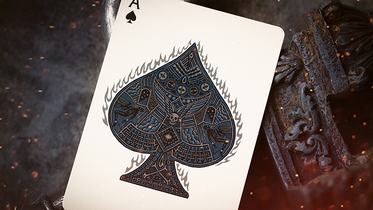 Sacred Fire (Sapphire Blaze) Playing Cards by Riffle Shuffle