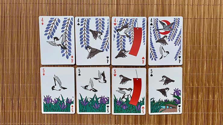 Gilded Bicycle Sparrow Hanafuda Fusion Playing Cards