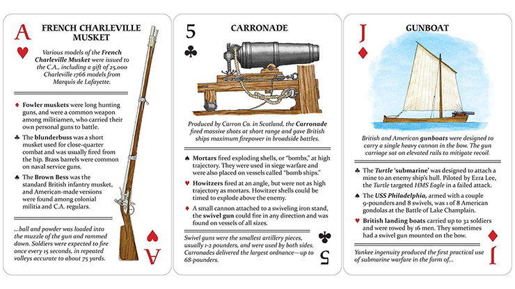 Arms and Armaments of the American Revolution Playing Cards